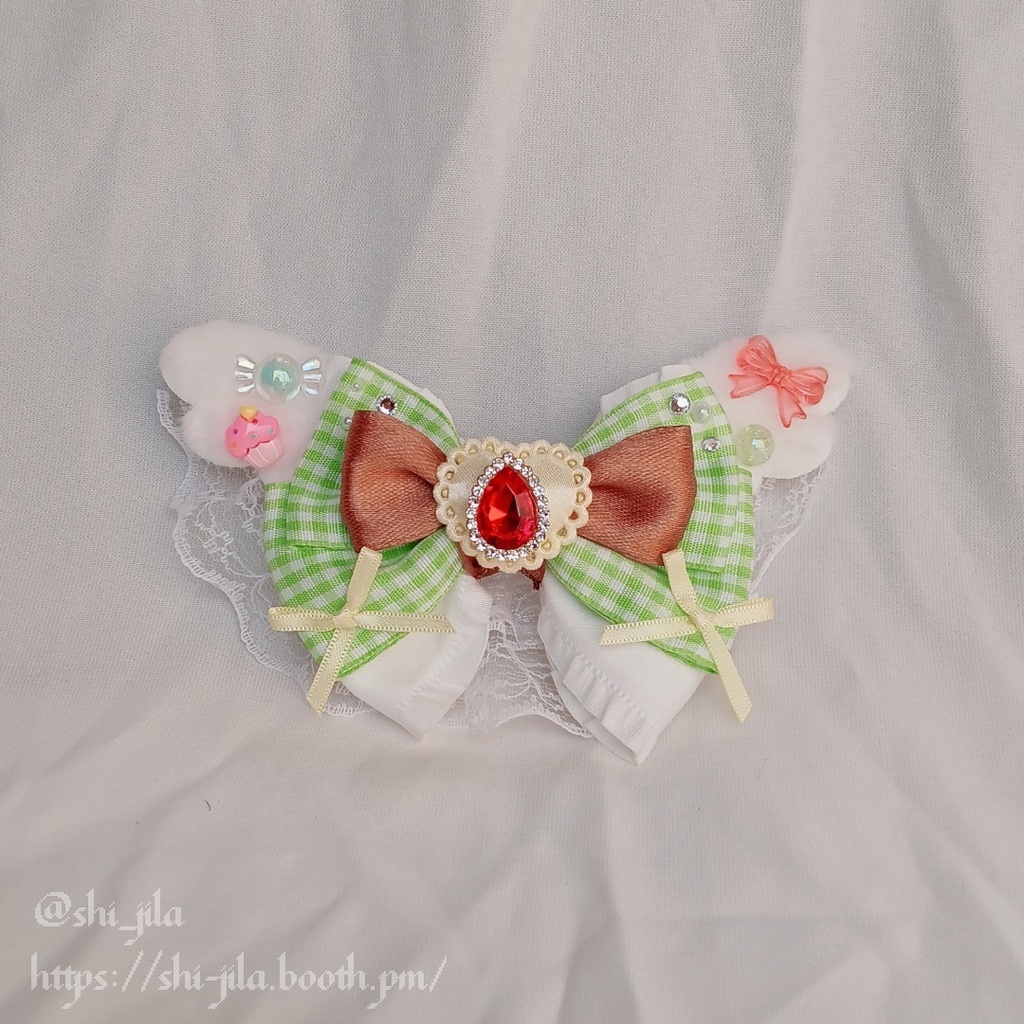 〚10~12cm〛レトロポップグリーン💚🧁スイートラビット おすわりぬい服 バッグチャーム付き