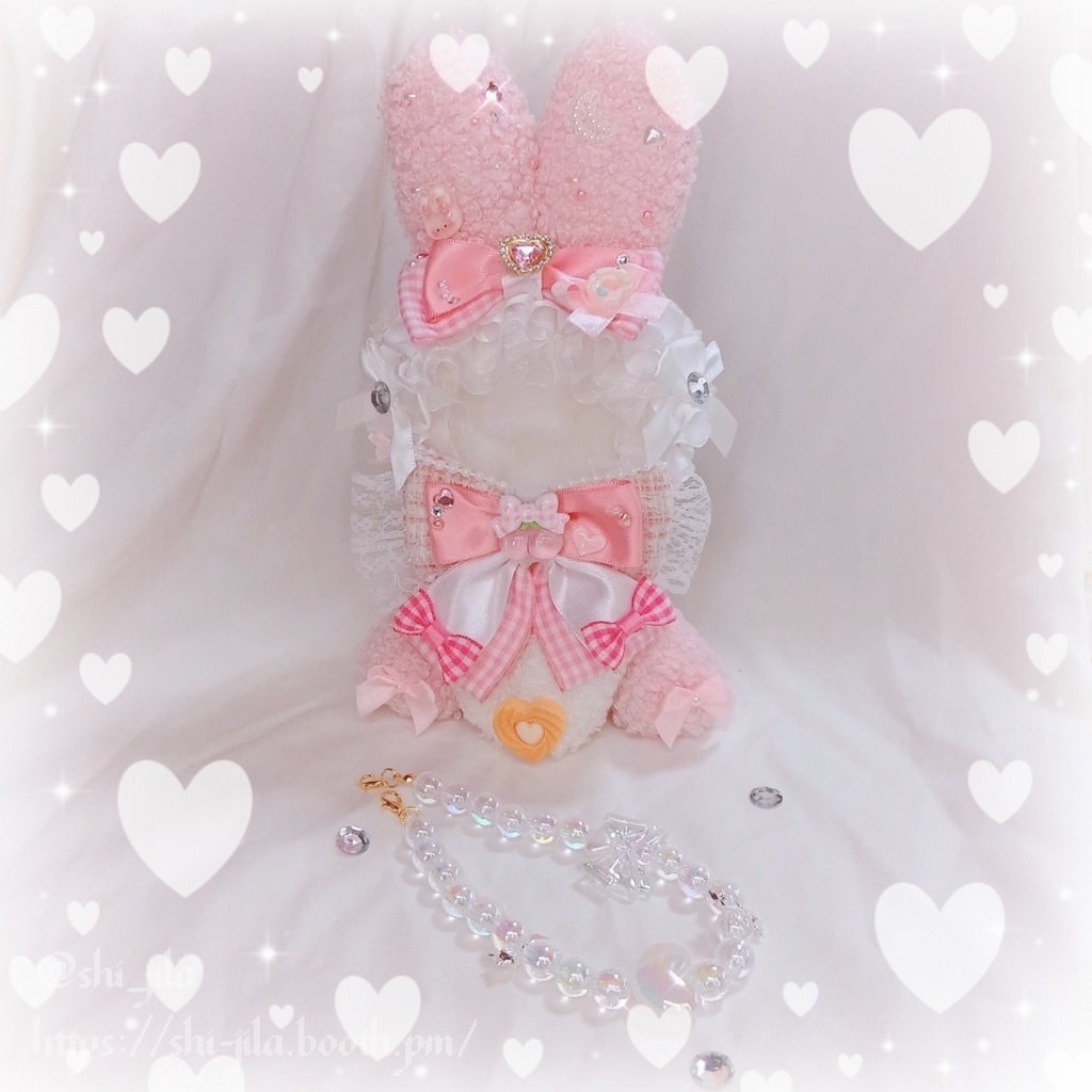 〚10～12cm〛春爛漫🍒さくらんぼうさちゃん　おすわりぬい服　バッグチャーム付き