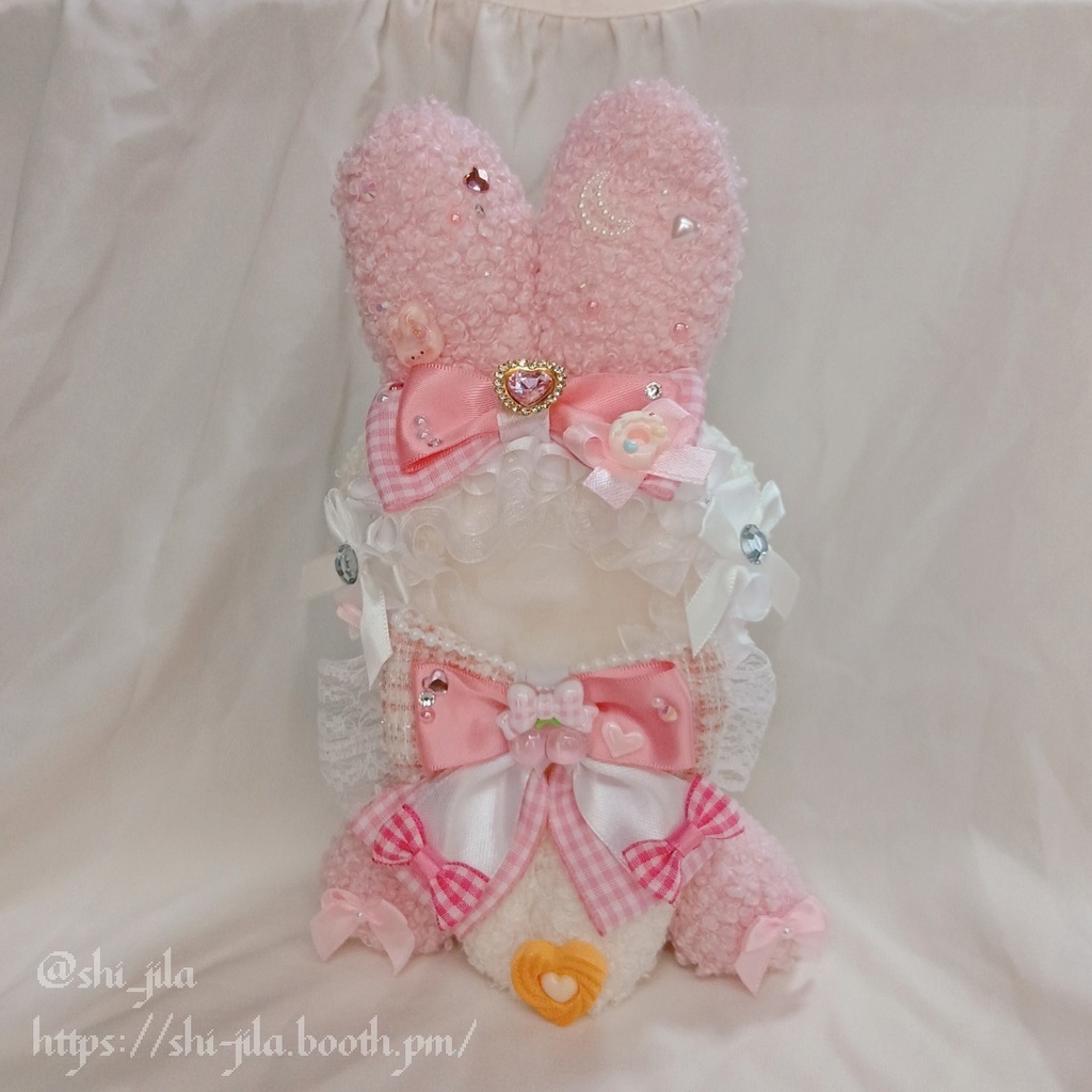 〚10~12cm〛春爛漫🍒さくらんぼうさちゃん おすわりぬい服 バッグチャーム付き