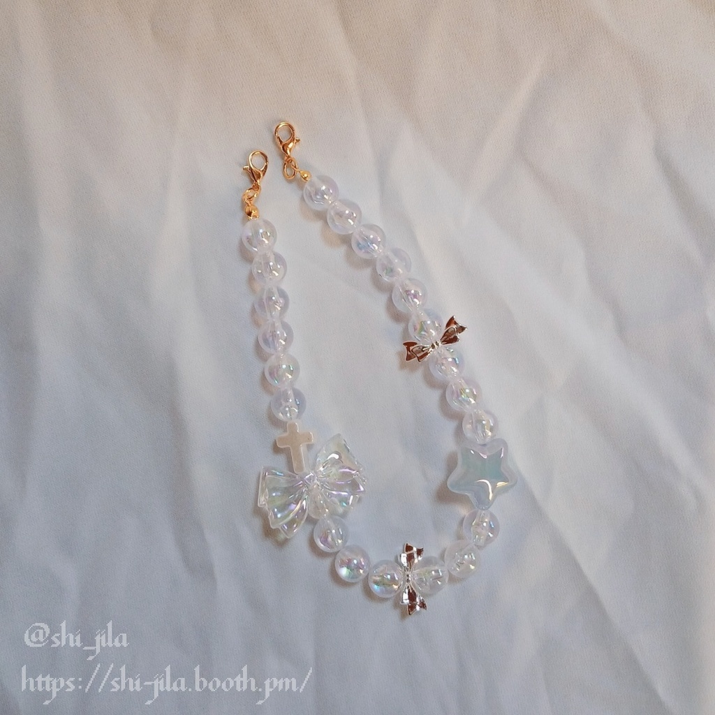 〚10~12cm〛天使界隈🤍みずいろテディベア おすわりぬい服 バッグチャーム付き