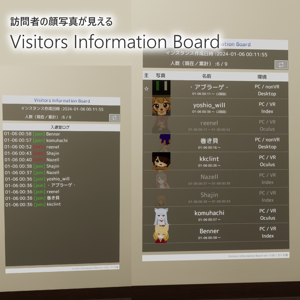 [VRCSDK3] Visitors Information Board