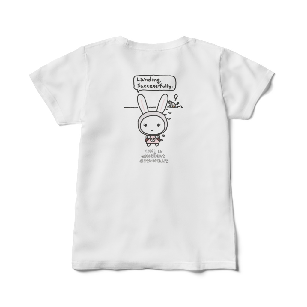 宇宙飛行士UNIレディースTシャツ両面プリント
