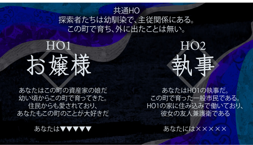 【クトゥルフ神話TRPG/6版】蒙昧番ふ【SPLL:E192553】