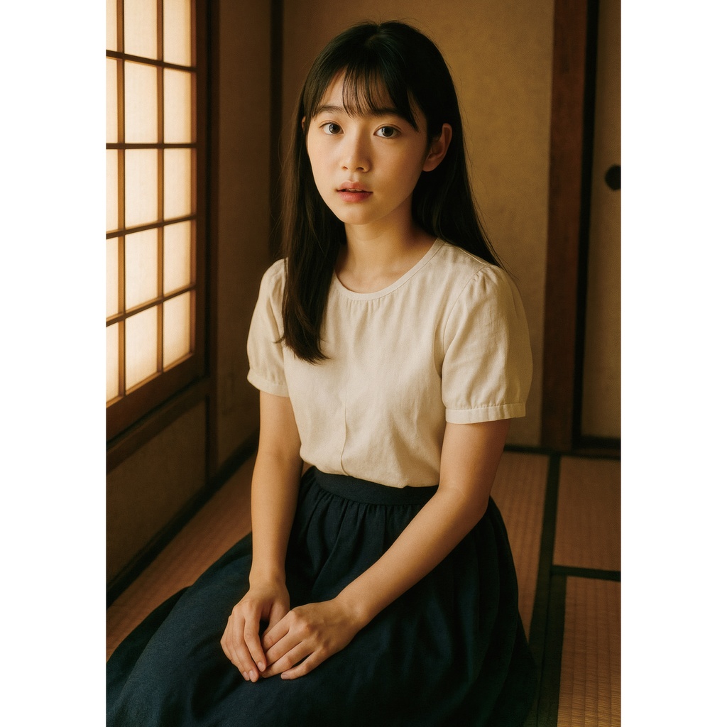 【銀塩写真】AI少女ポートレート「和室にて」A4 限定アート作品