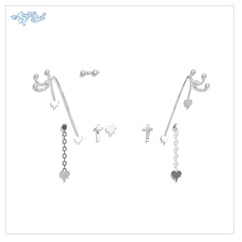 【7アバター対応】 Heart_Piercing Set