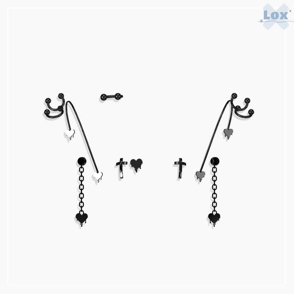 【7アバター対応】 Heart_Piercing Set