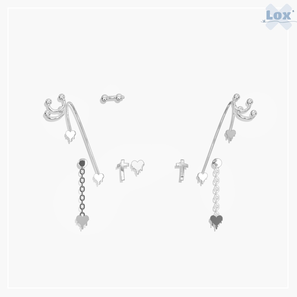 【7アバター対応】 Heart_Piercing Set