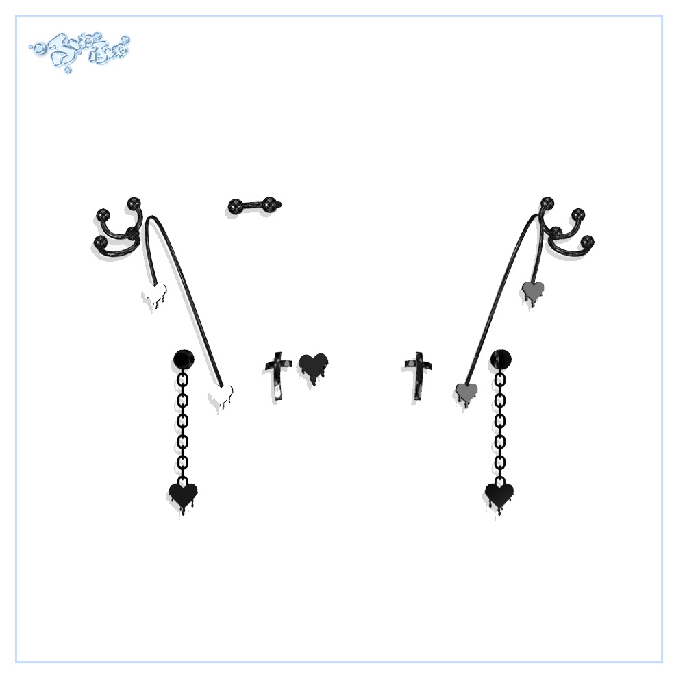 【7アバター対応】 Heart_Piercing Set
