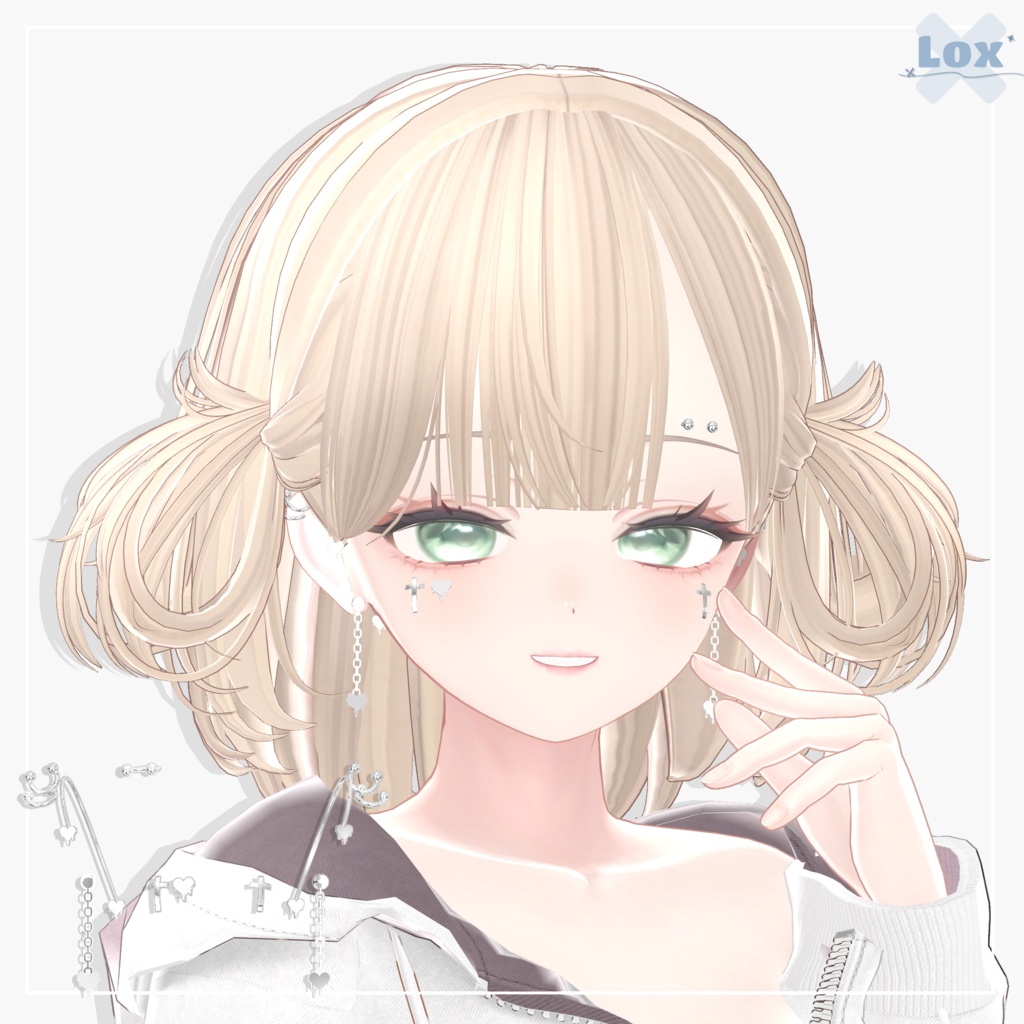 【7アバター対応】 Heart_Piercing Set