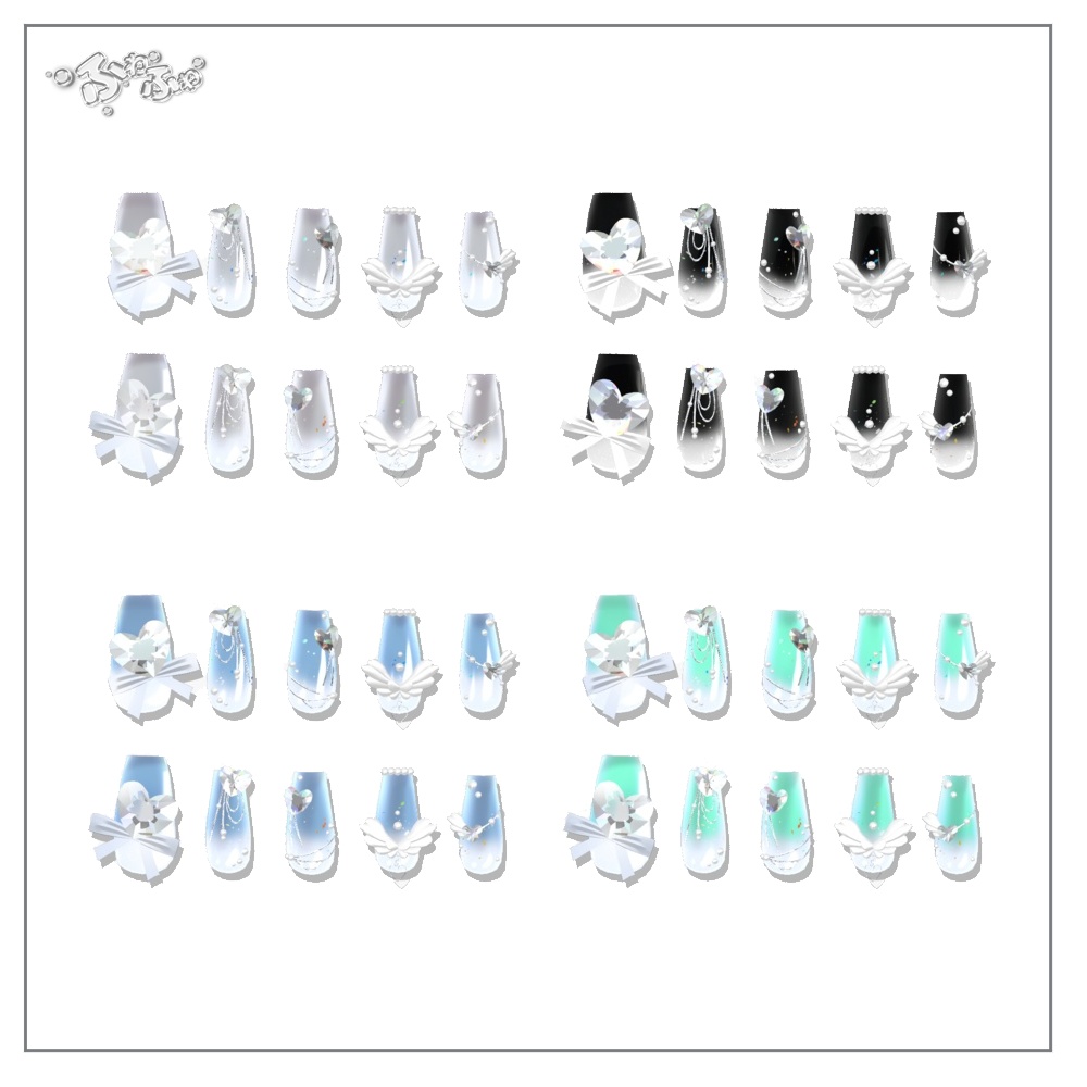 【7アバター対応】 Heart Wings Nail