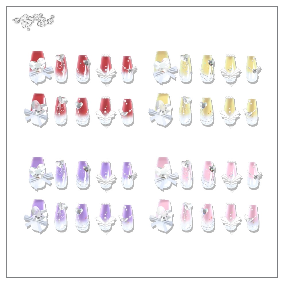 【7アバター対応】 Heart Wings Nail