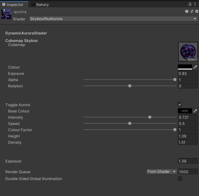 Dynamic Aurora Skybox Shader ダイナミックオーロラ