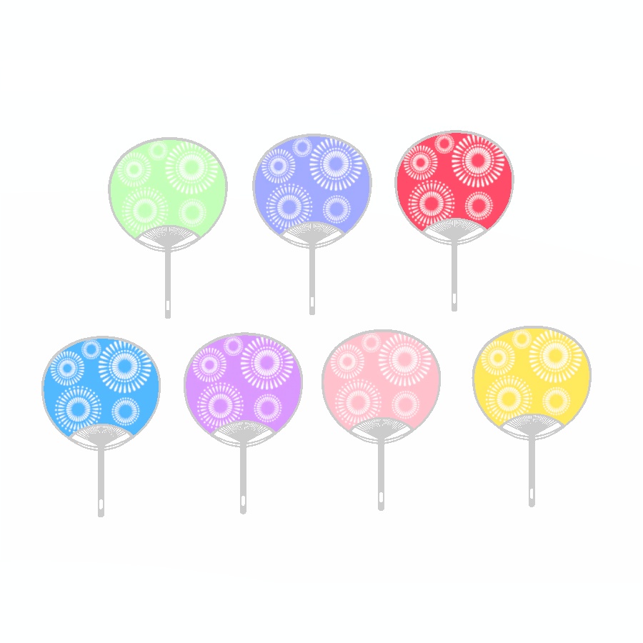 【VRChat小道具】うちわ 花火柄 7色