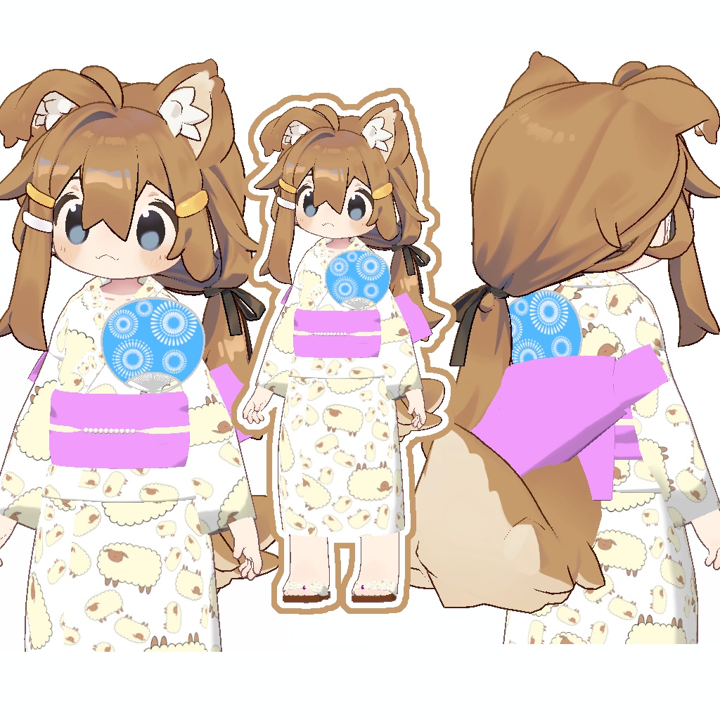 【VRChat小道具】うちわ 花火柄 7色