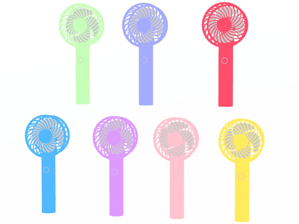 【VRChat小道具】ハンディファン 7色【ギミック付き】