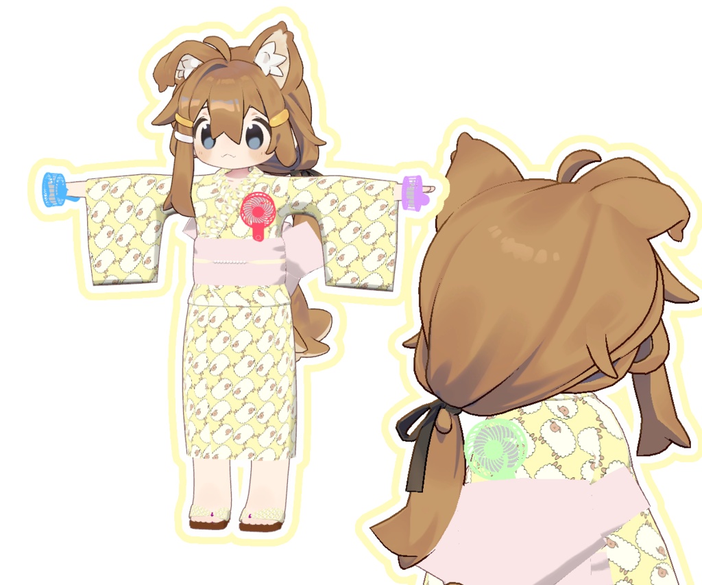 【VRChat小道具】ハンディファン 7色【ギミック付き】