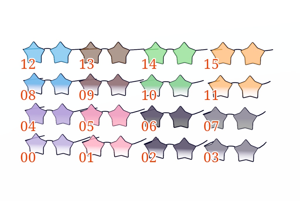 【VRChat用】サングラス 5種類 16色