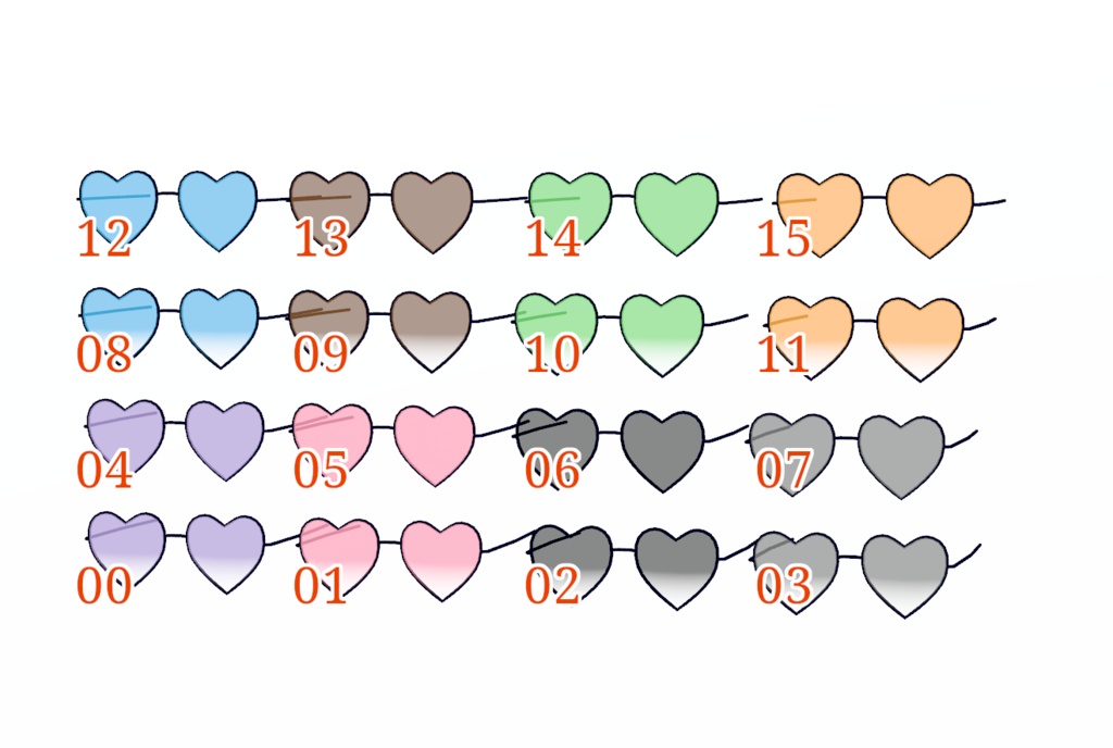 【VRChat用】サングラス 5種類 16色