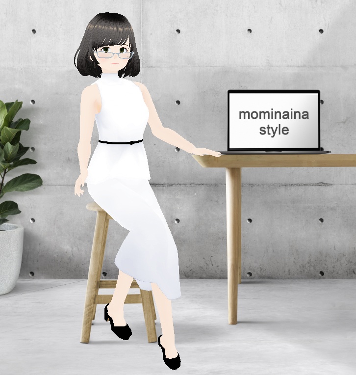 【無料】【オフィス】白いスーツ（ロングスカート）［VroidStudio正式版］