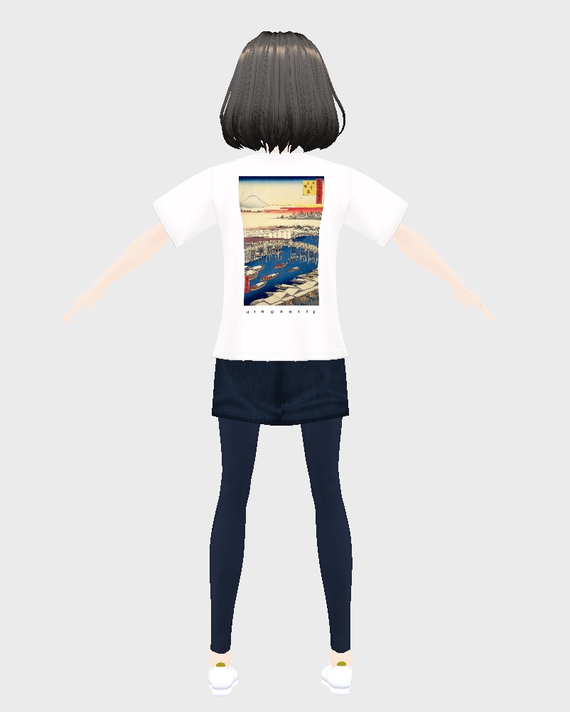 【期間限定無料】【休日】浮世絵Tシャツ 歌川広重『各所江戸百景』5枚セット