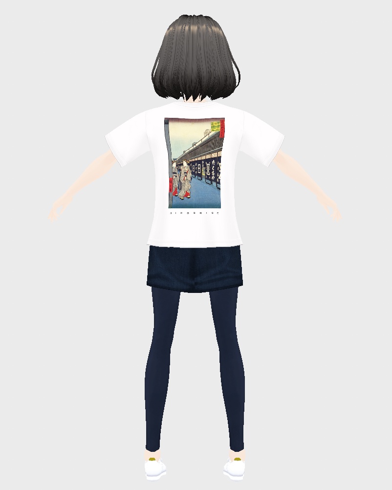 【期間限定無料】【休日】浮世絵Tシャツ 歌川広重『各所江戸百景』5枚セット
