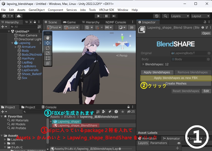 Lapwing 顔ブレンドシェイプ追加セット