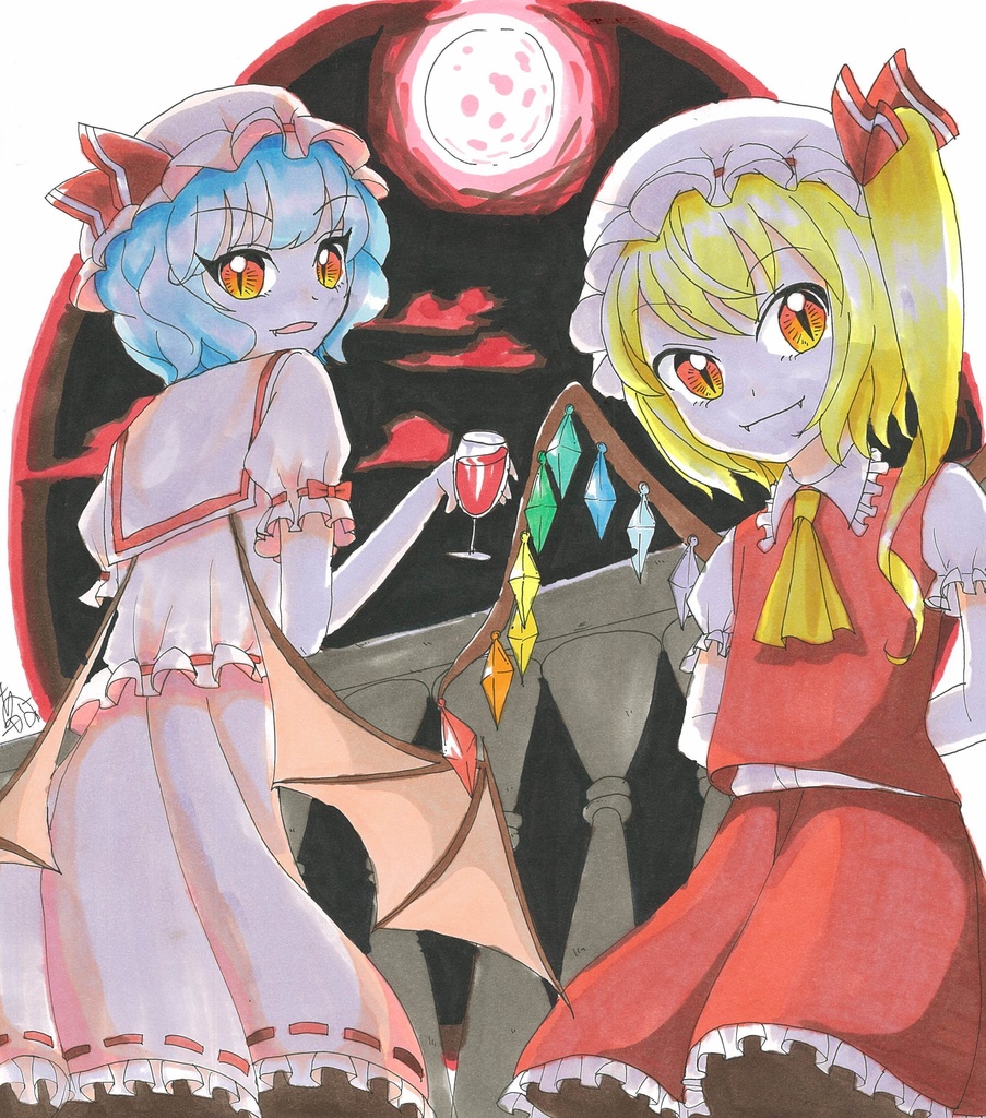 スカーレット姉妹　手書き色紙