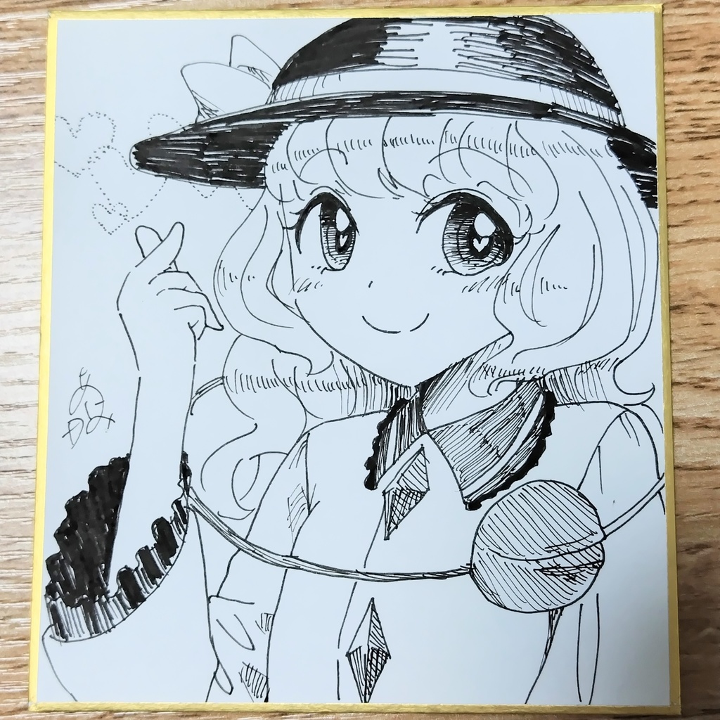 古明地こいし　手書きモノクロ色紙