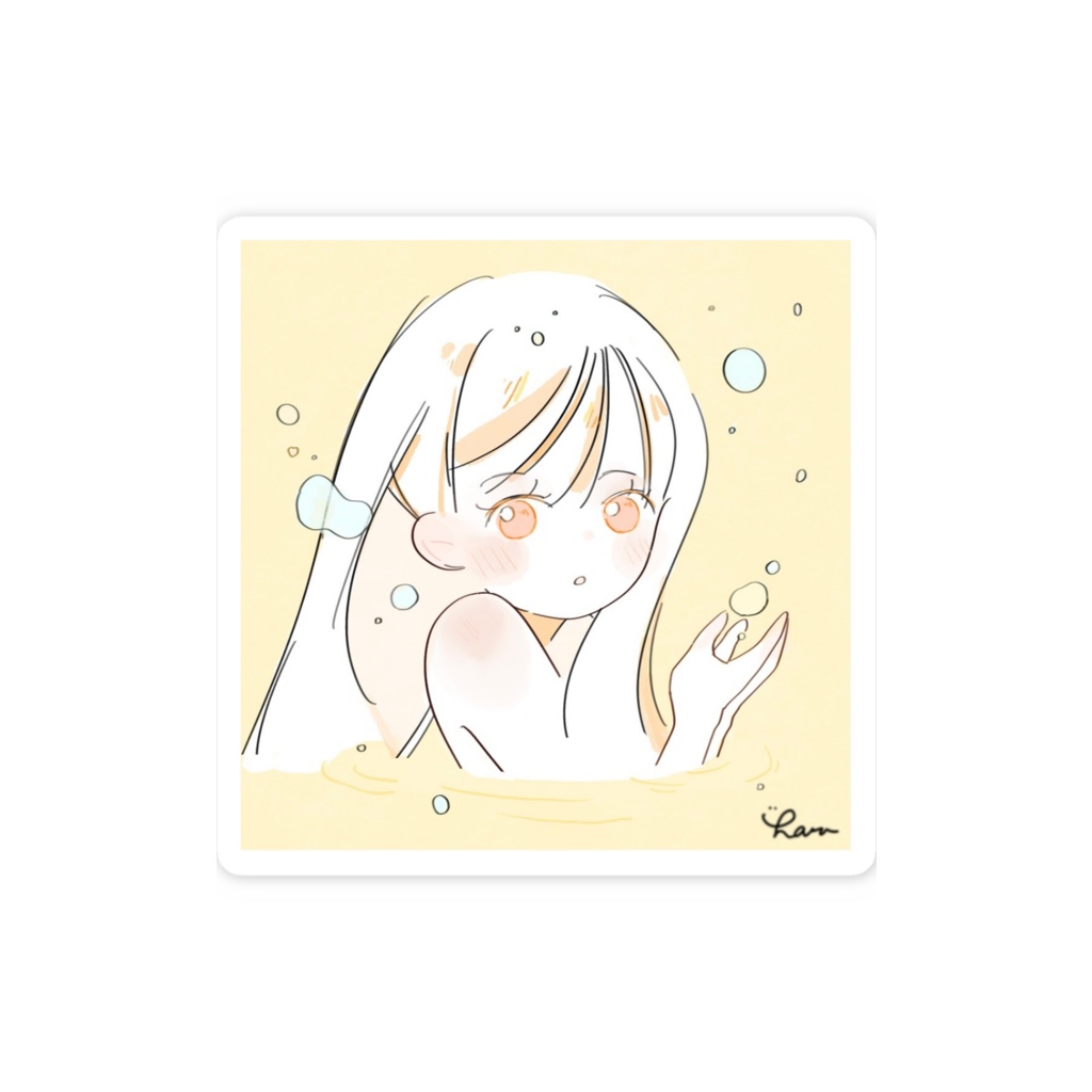 スマホステッカー(オレンジ色のバスルーム ver.)