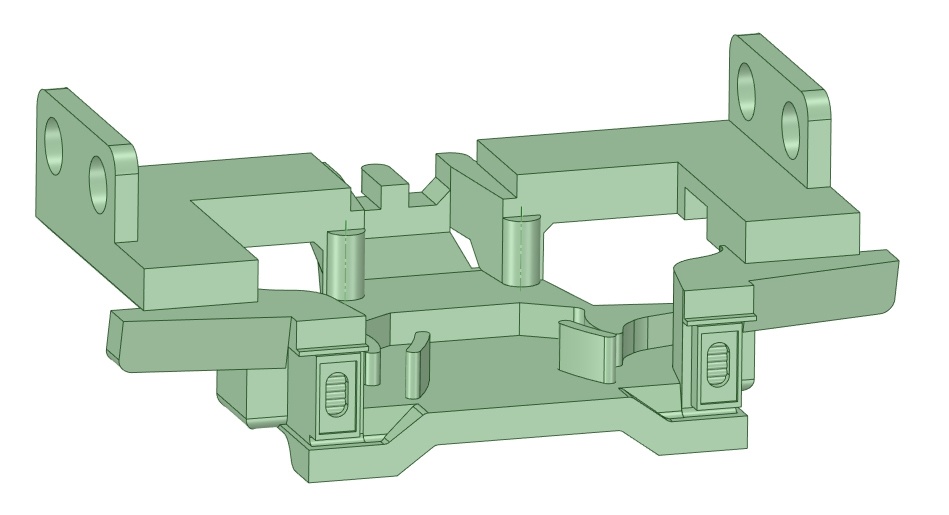 T11-04G:弓形胴受け小型スカート付きTNカプラー土台4個セット【Nゲージ鉄道模型】