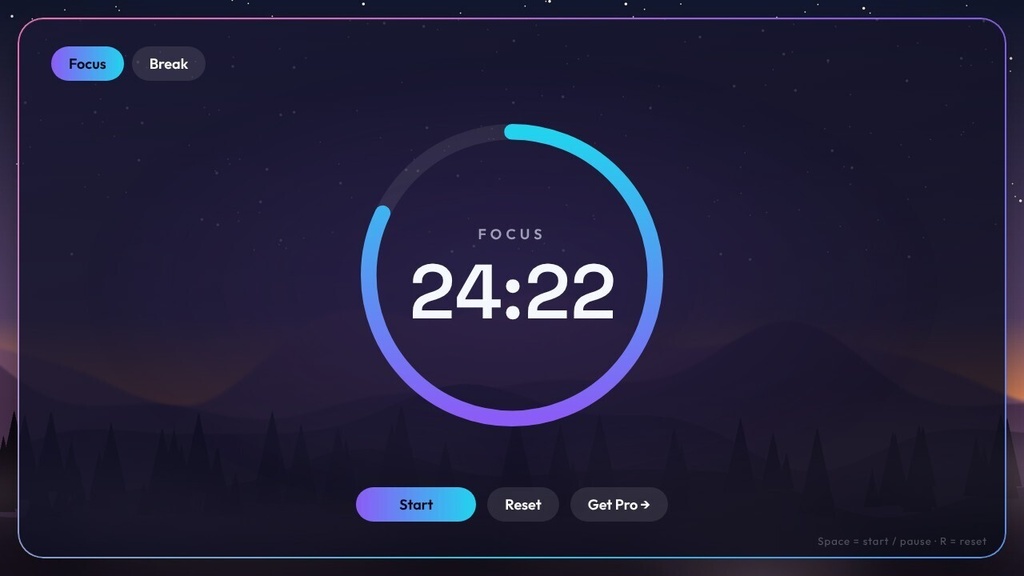 【無料・動くポモドーロタイマー】Focus Desk Timer|作業・勉強用(HTML)
