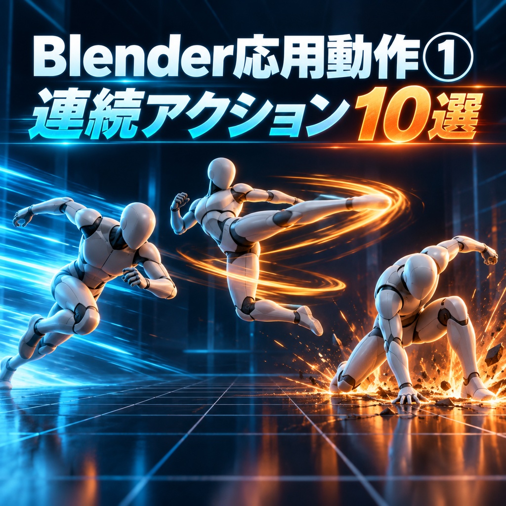 【Blender応用動作①】連続アクション10選|ダッシュ攻撃・回転蹴り・跳躍回避