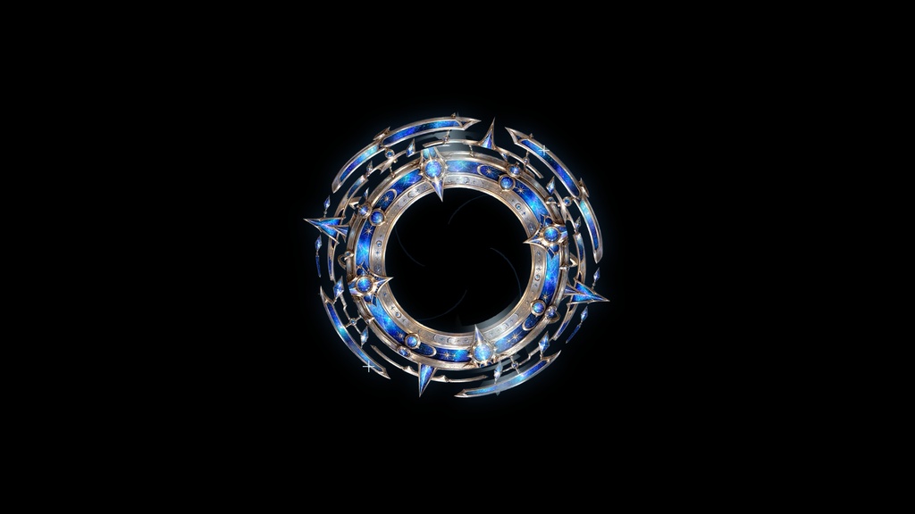 【無料あり】星界召喚ゲート|月の銀細工・太陽の彫金 2種【透過WebM/APNG・OBS/ココフォリア】