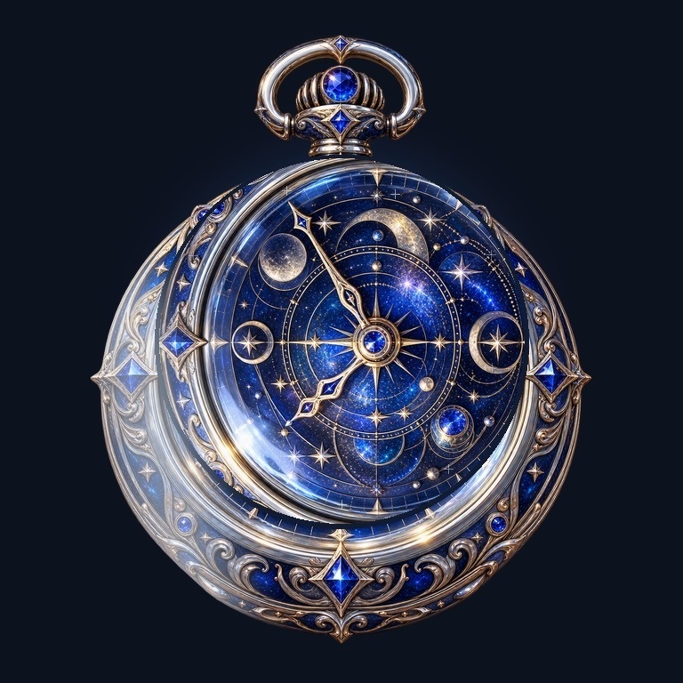 【無料あり】星界懐中時計|星図が巡る透過ループ素材【WebM/APNG・OBS/ココフォリア】
