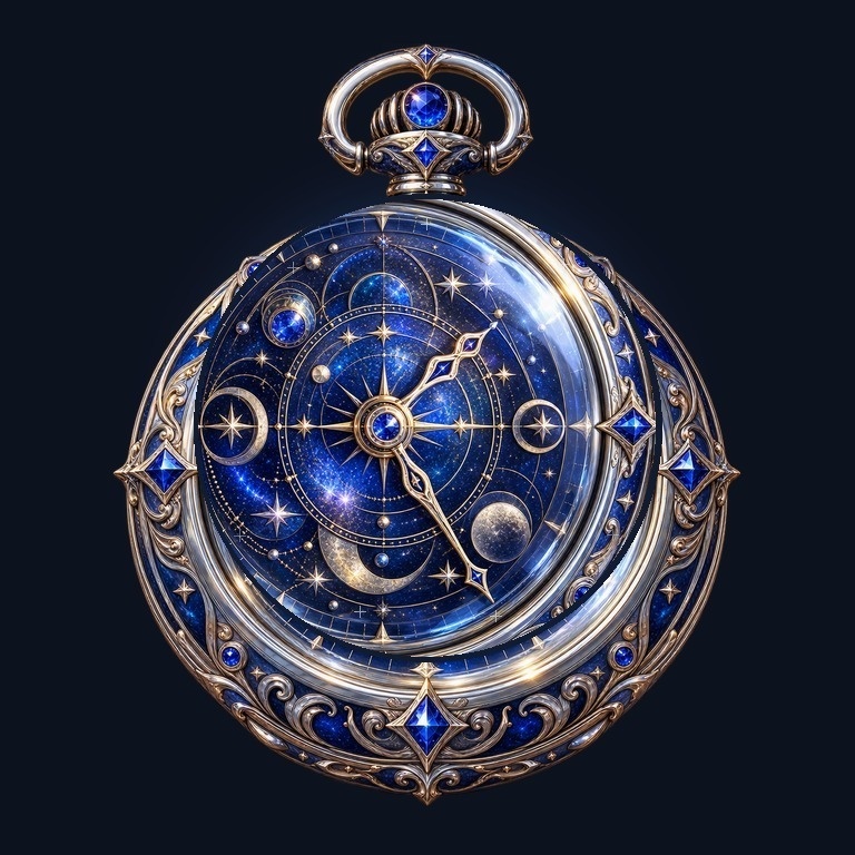【無料あり】星界懐中時計|星図が巡る透過ループ素材【WebM/APNG・OBS/ココフォリア】