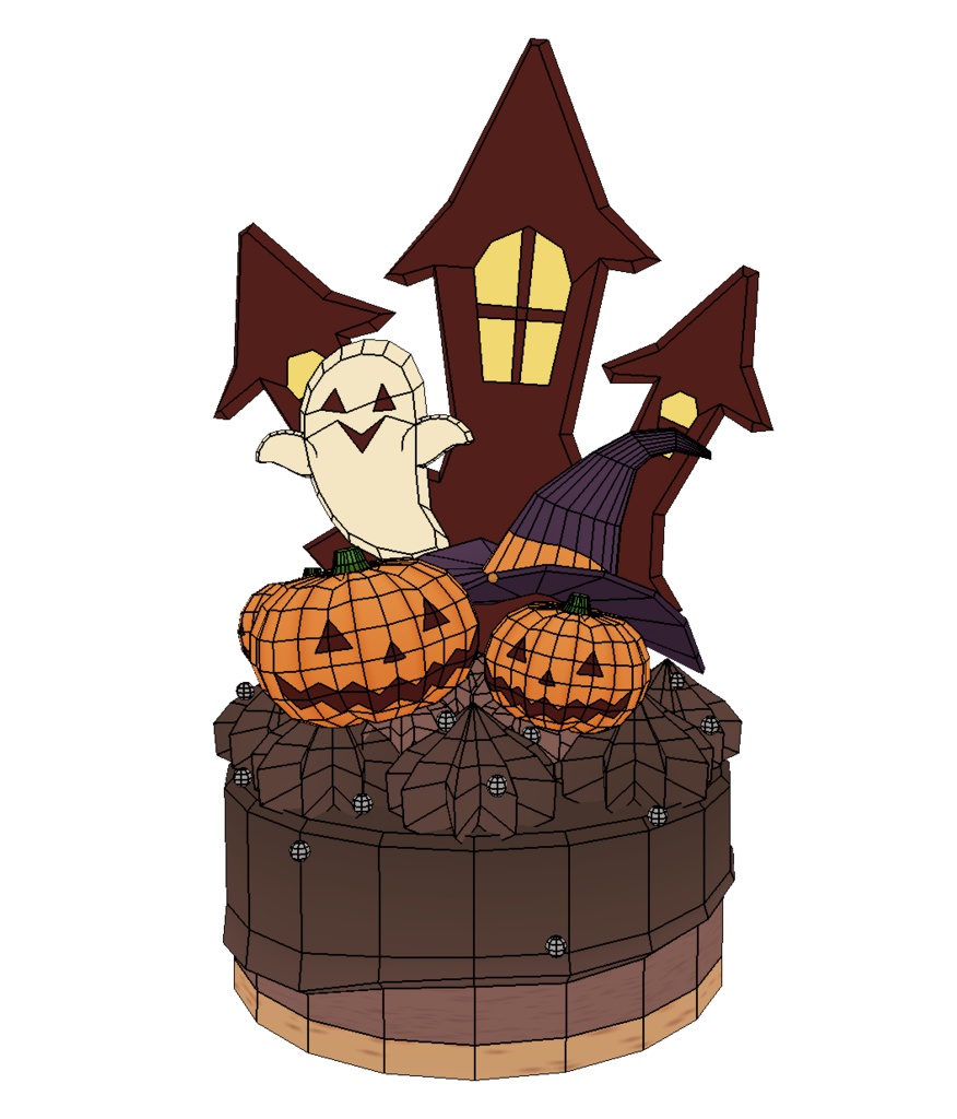 (3Dモデル)ハロウィン・ケーキ