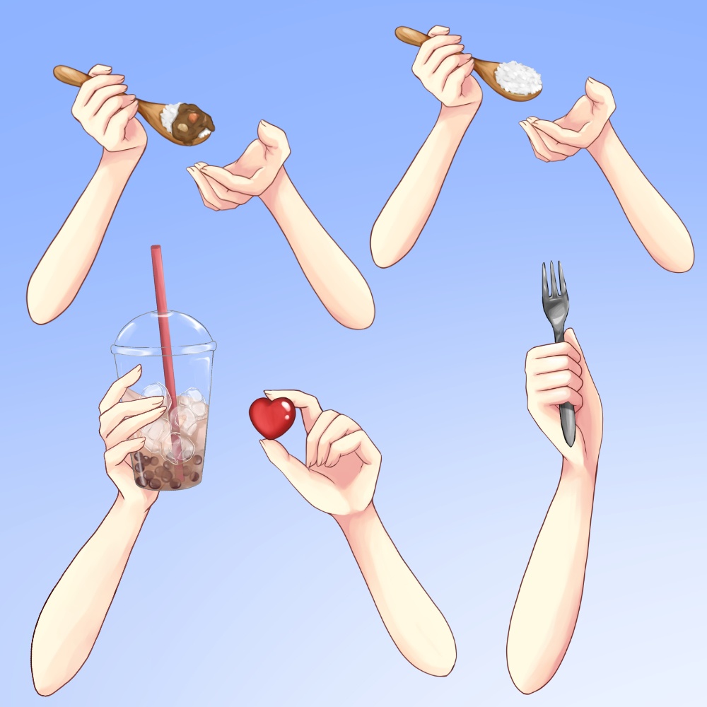 食べ物の手素材セット販売(全12種+3種)