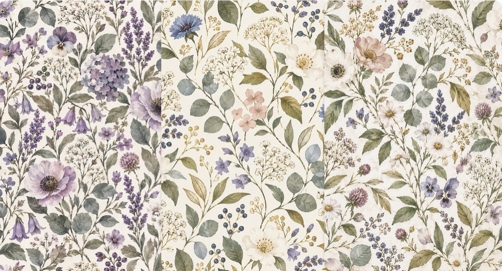 Botanical Color Garden|水彩花柄デジタルペーパー 15色セット