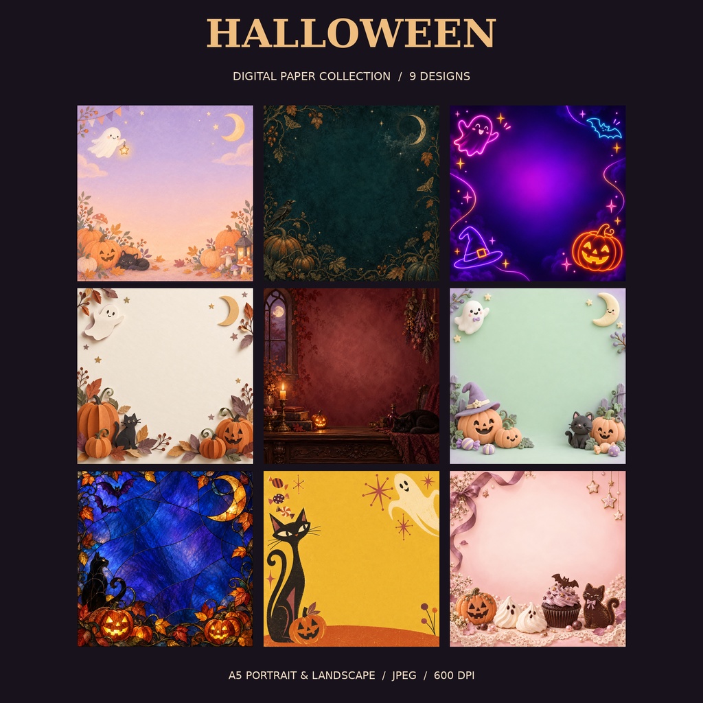 Halloween 背景素材 9種類