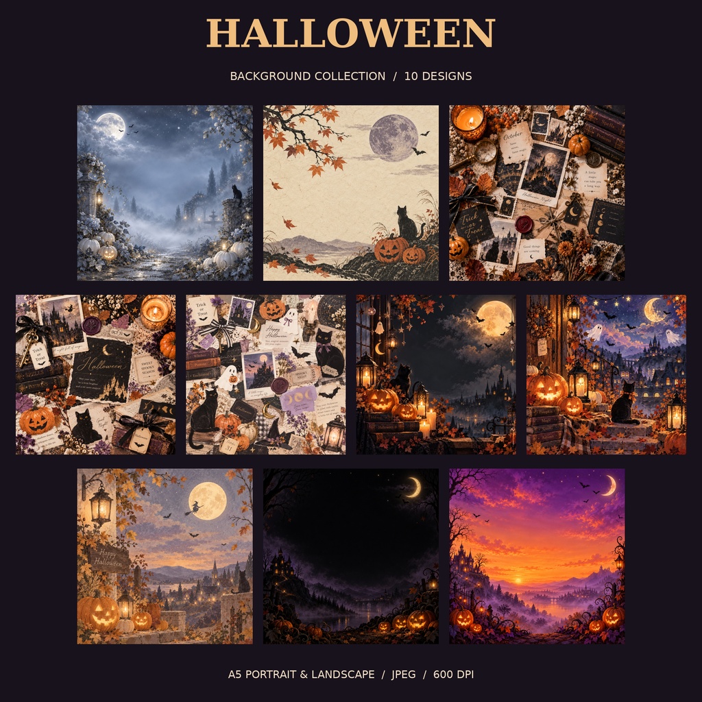 Halloween背景素材 その2　10種類