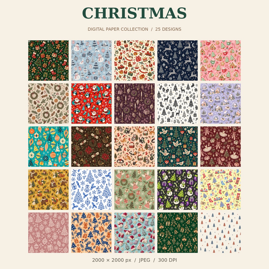 Christmas背景素材 その1　25種類