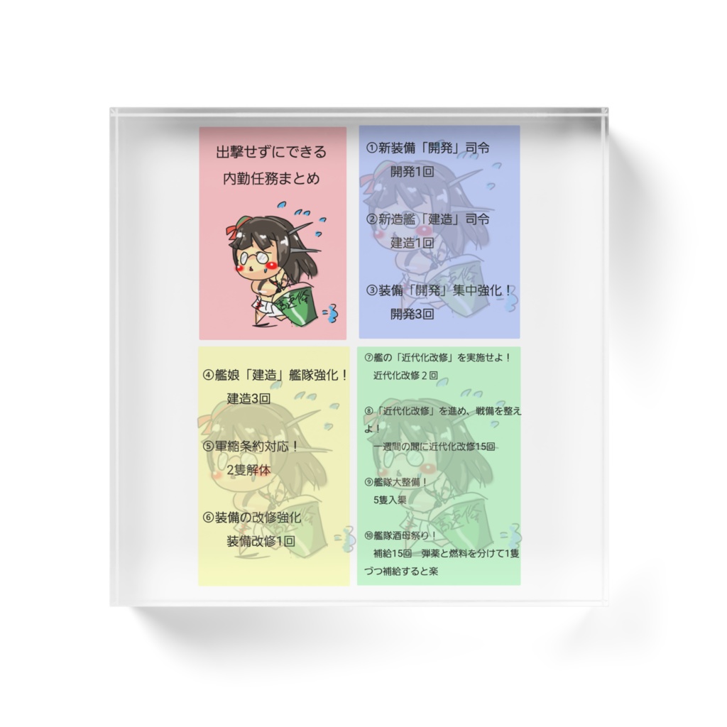 鳥海による、出撃せずにできる内勤任務まとめブロック