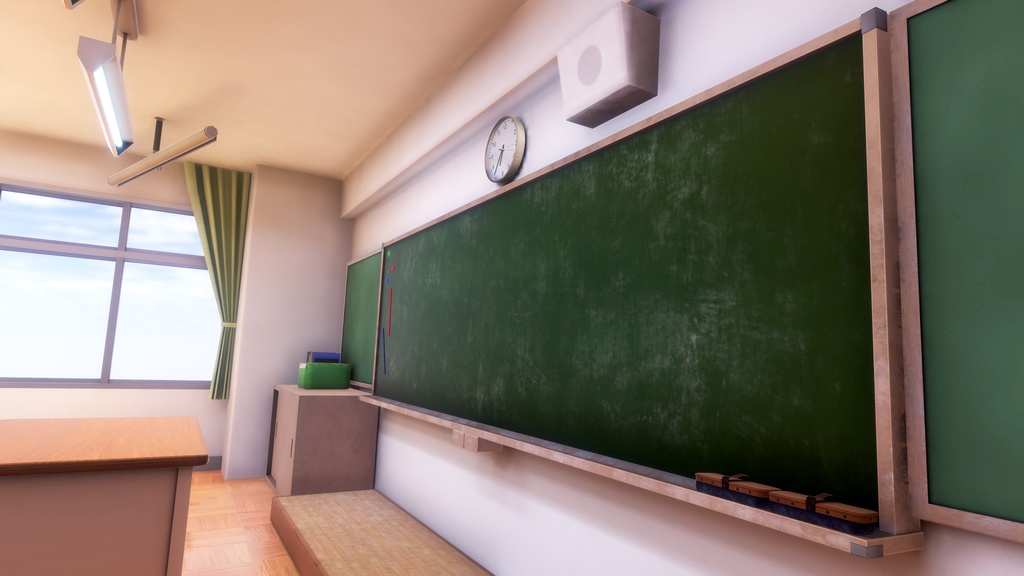 【VRChatワールド想定】Simple JP Classroom【3Dモデル】
