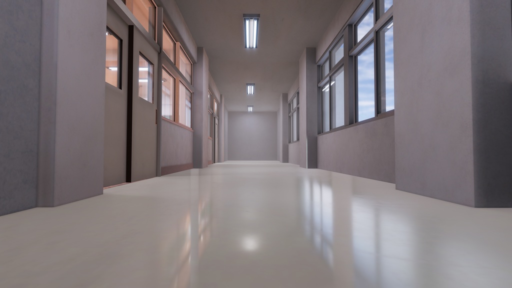 【VRChatワールド想定】Simple JP Classroom【3Dモデル】