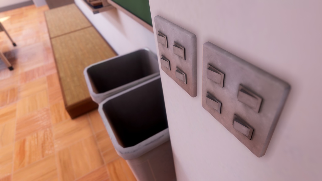 【VRChatワールド想定】Simple JP Classroom【3Dモデル】