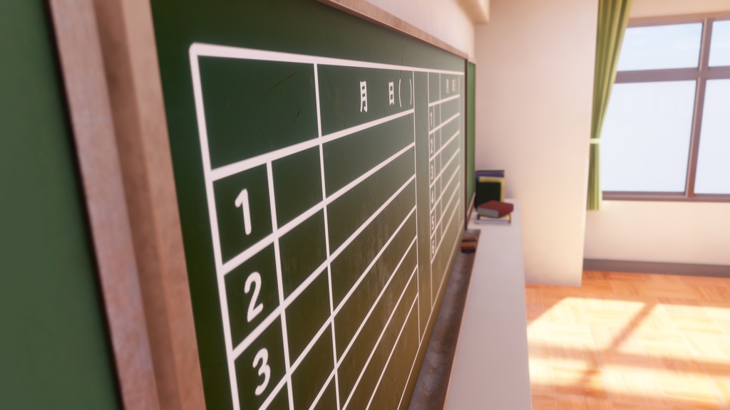 【VRChatワールド想定】Simple JP Classroom【3Dモデル】