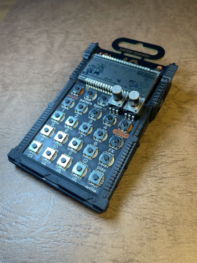 Teenage Engineering Pocket Operator用 3Dプリントケース 滑り止め機能付きのスライドケース