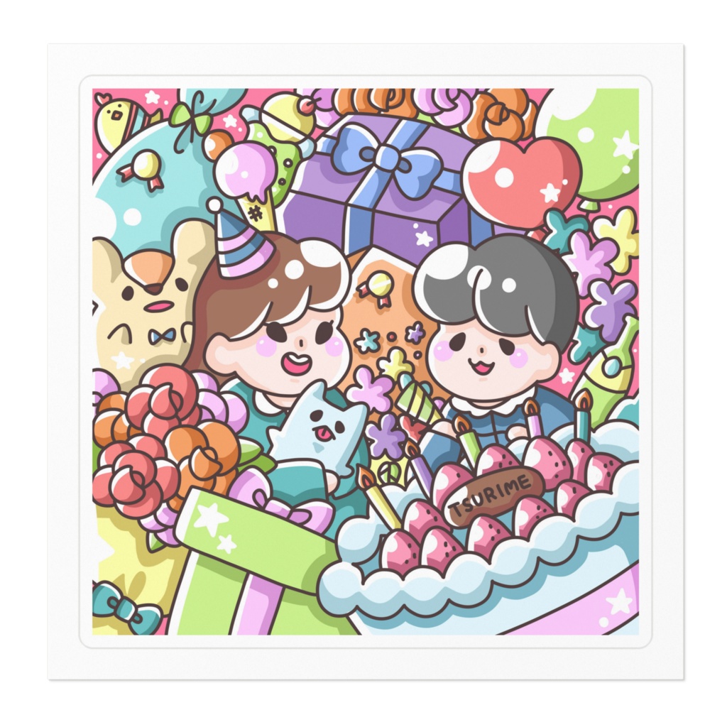 誕生日おめでとうステッカー