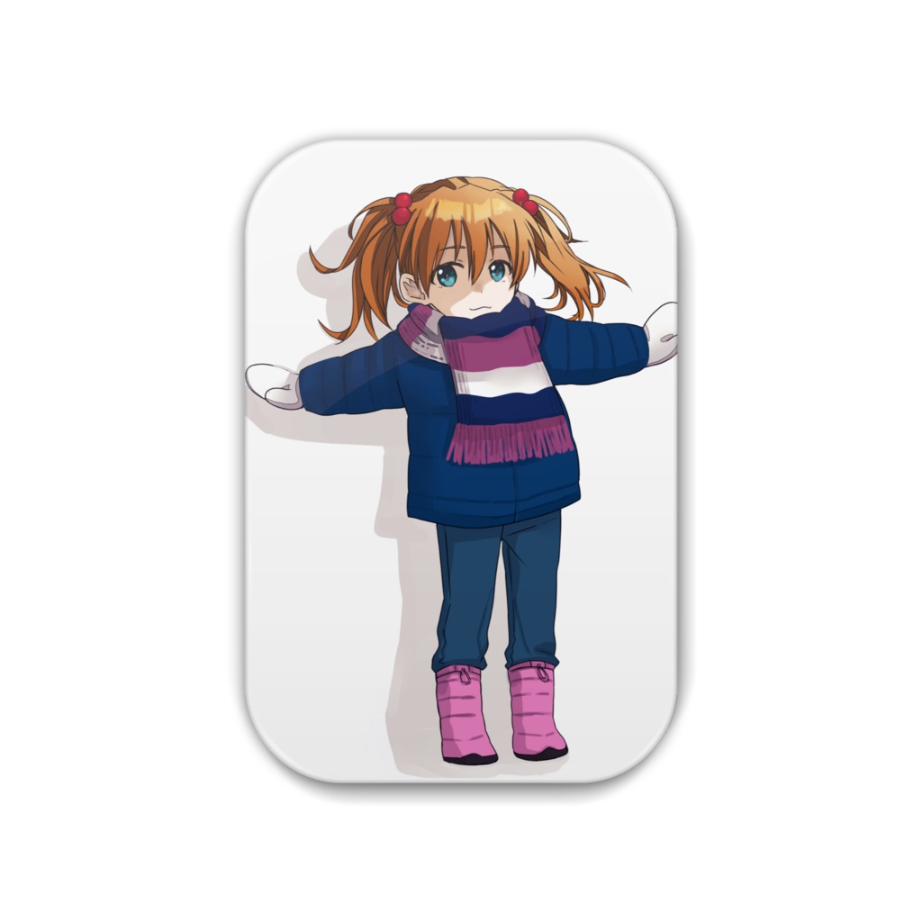 ちびアスカちゃん四角い缶バッジB