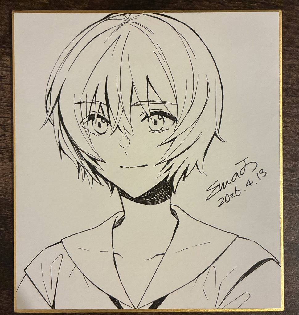 直筆色紙小サイズ/綾波レイ